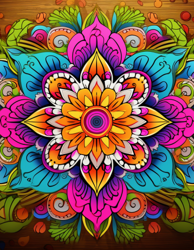 تصویر کاور شماره ۹ رنگی ماندالا برای رنگ آمیزی کتاب رنگ آمیزی بزرگ سالان ماندالا مجموعه اول
