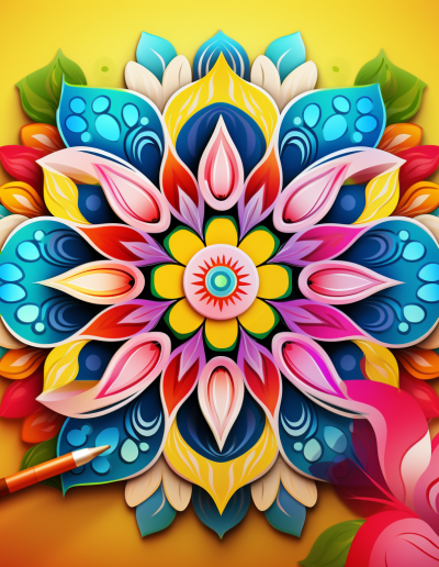 تصویر کاور شماره ۷ رنگی ماندالا برای رنگ آمیزی کتاب رنگ آمیزی بزرگ سالان ماندالا مجموعه اول