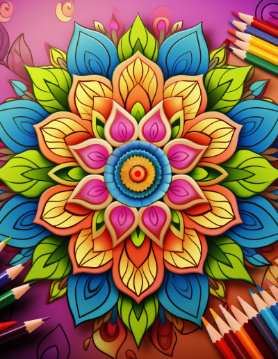 تصویر کاور شماره ۶ رنگی ماندالا برای رنگ آمیزی کتاب رنگ آمیزی بزرگ سالان ماندالا مجموعه اول