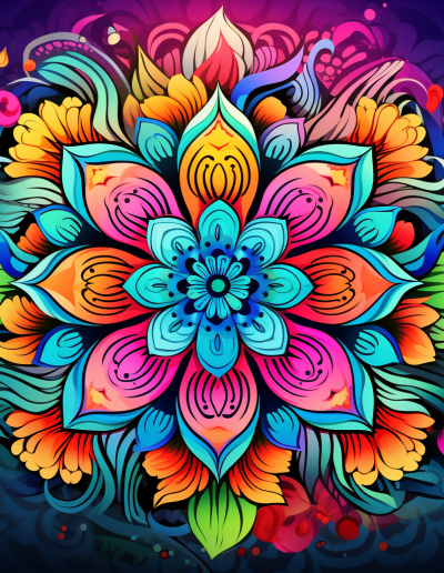 تصویر کاور شماره ۵ رنگی ماندالا برای رنگ آمیزی کتاب رنگ آمیزی بزرگ سالان ماندالا مجموعه اول