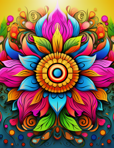 تصویر کاور شماره ۴ رنگی ماندالا برای رنگ آمیزی کتاب رنگ آمیزی بزرگ سالان ماندالا مجموعه اول