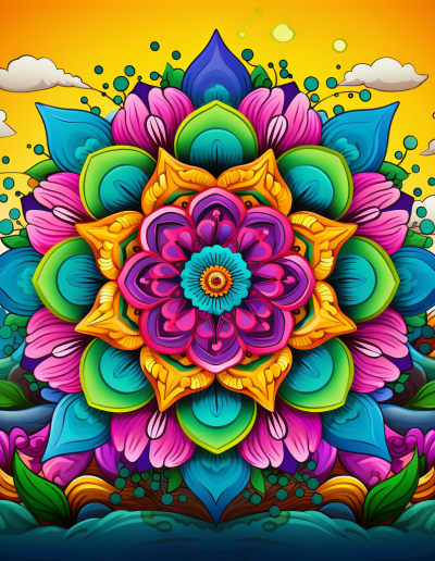 تصویر کاور شماره ۳ رنگی ماندالا برای رنگ آمیزی کتاب رنگ آمیزی بزرگ سالان ماندالا مجموعه اول