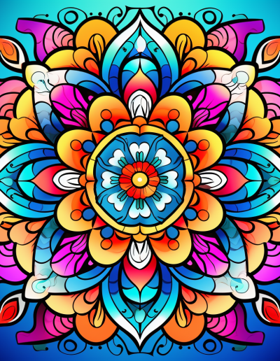 تصویر کاور شماره ۲ رنگی ماندالا برای رنگ آمیزی کتاب رنگ آمیزی بزرگ سالان ماندالا مجموعه اول