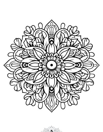 دفتر رنگ آمیزی 25 برگ مدل بزرگ سالان طرح ماندالا نسخه ششم از مجموعه اول