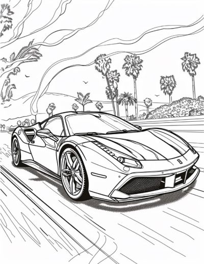 کتاب رنگ آمیزی 20 برگ ماشین های اسپورت برای بزرگسالان: نسخه 9 از 9