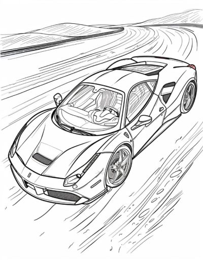 کتاب رنگ آمیزی 20 برگ ماشین های اسپورت برای بزرگسالان: نسخه 9 از 9