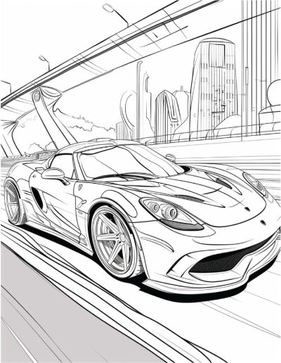 کتاب رنگ آمیزی 20 برگ ماشین های اسپورت برای بزرگسالان: نسخه 9 از 9